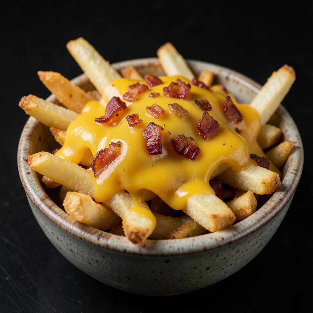 Batata Frita c/ Cheddar e Bacon